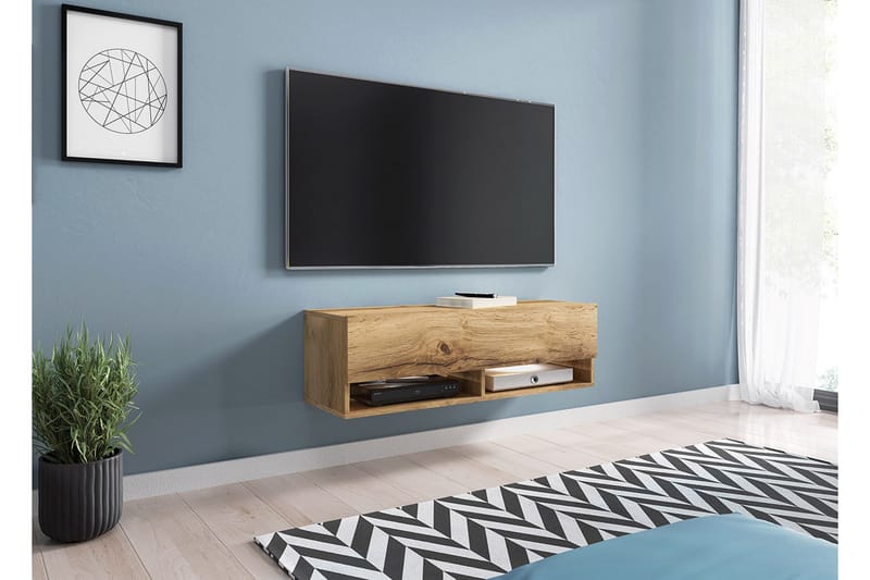 BUNIUM TV-bänk 100 cm LED-belysning Vit/RGB LED - Tv-bänkar