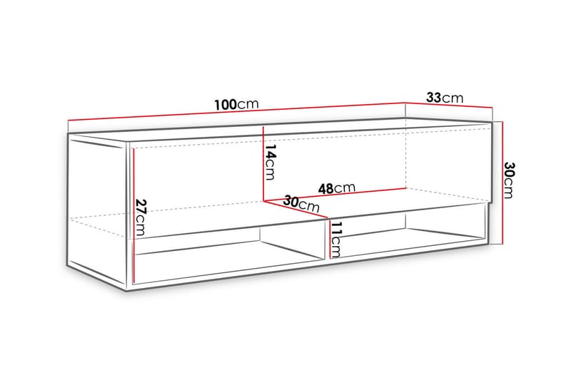 BUNIUM TV-bänk 100x32x30 cm Vit - Möbler - Vardagsrum - Tv-möbler & mediamöbler - Tv-bänkar