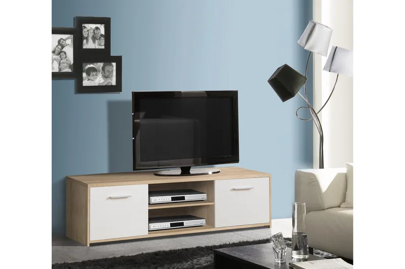 Cadgwith Golvstående Tv-bänk 136 cm med Förvaring i Mörkt Trä - Brun - Möbler - Vardagsrum - Tv-möbler & mediamöbler - Tv-bänkar