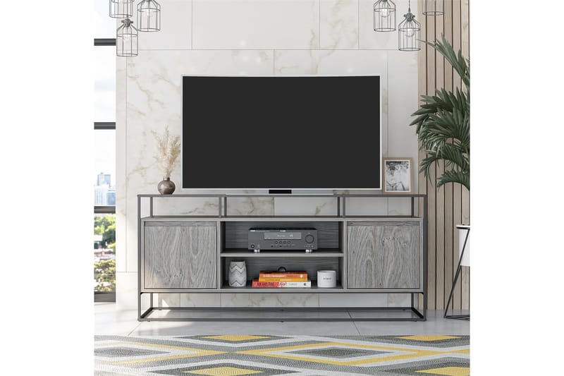 Camley Tv-bänk 136,6x49,8 cm Grå - Dorel Home - Möbler - Vardagsrum - Tv-möbler & mediamöbler - Tv-bänkar