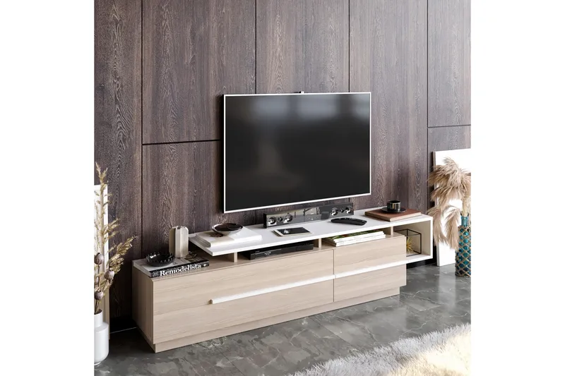 Campora Tv-bänk 150 cm - Natur/Vit - Möbler - Vardagsrum - Tv-möbler & mediamöbler - Tv-bänkar