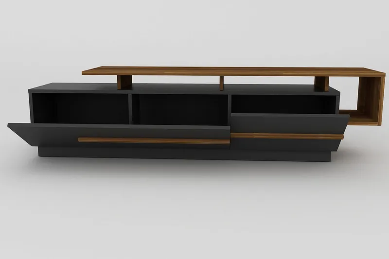 Campora Tv-bänk 150 cm - Svart/Mörkbrun - Möbler - Vardagsrum - Tv-möbler & mediamöbler - Tv-bänkar