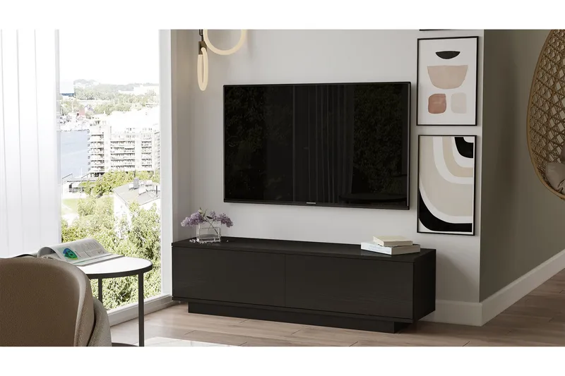 Caswell Tv-bänk 140 cm - Svart - Möbler - Vardagsrum - Tv-möbler & mediamöbler - Tv-bänkar