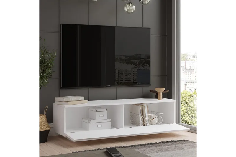 Caswell Tv-bänk 140 cm - Vit - Möbler - Vardagsrum - Tv-möbler & mediamöbler - Tv-bänkar