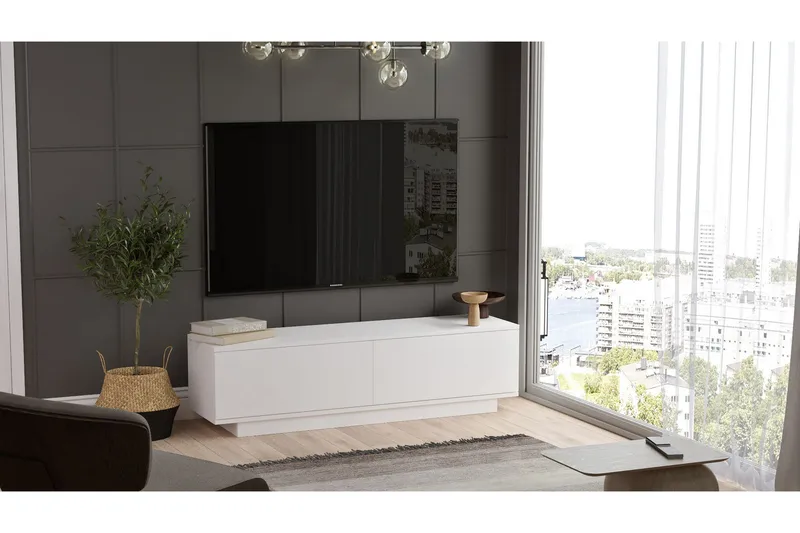 Caswell Tv-bänk 140 cm - Vit - Möbler - Vardagsrum - Tv-möbler & mediamöbler - Tv-bänkar