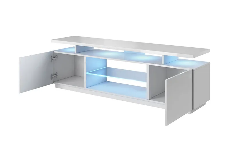 Ceasar TV-bänk 180 cm med LED - Svart - Möbler - Vardagsrum - Tv-möbler & mediamöbler - Tv-bänkar