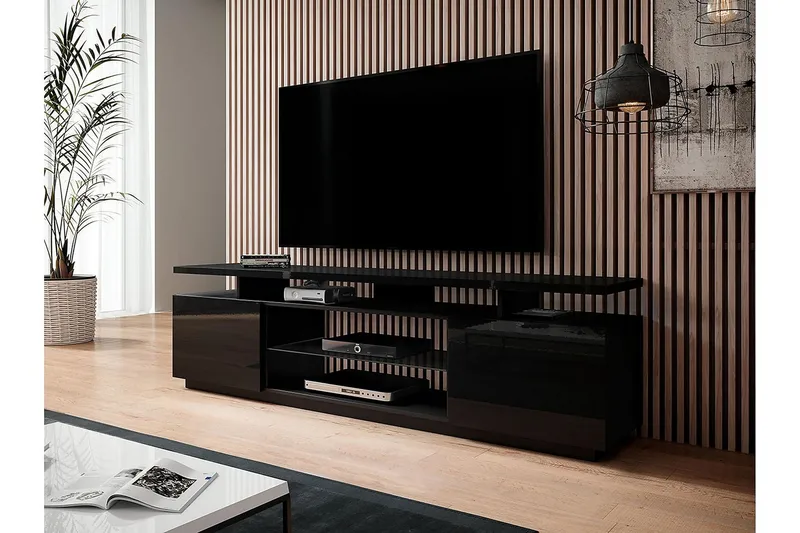 Ceasar TV-bänk 180 cm - Svart - Möbler - Vardagsrum - Tv-möbler & mediamöbler - Tv-bänkar