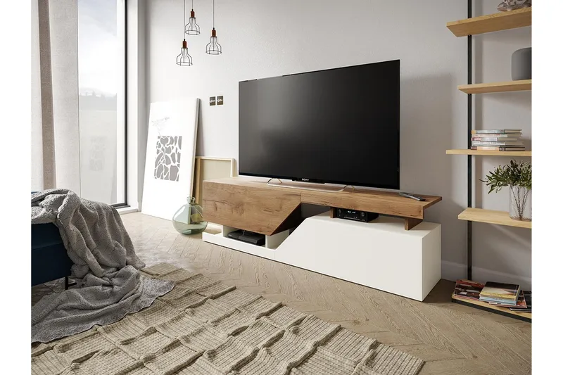 Ceelias Tv-bänk 160 cm - Natur/Vit - Möbler - Vardagsrum - Tv-möbler & mediamöbler - Tv-bänkar