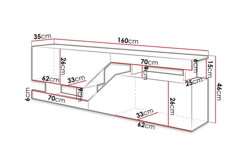 Ceelias Tv-bänk 160 cm - Natur/Vit - Möbler - Vardagsrum - Tv-möbler & mediamöbler - Tv-bänkar