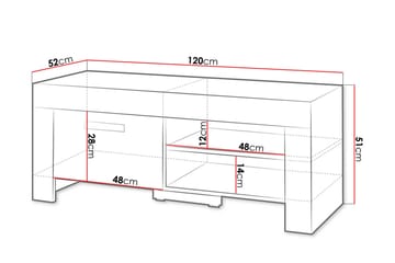 Cezar Golvstående TV-bänk 120 cm med Förvaring i Ek - Beige - Möbler - Vardagsrum - Tv-möbler & mediamöbler - Tv-bänkar