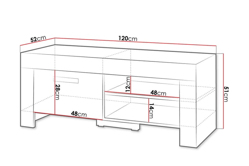 Cezar Golvstående TV-bänk 120 cm med Förvaring i Ek - Beige - Möbler - Vardagsrum - Tv-möbler & mediamöbler - Tv-bänkar