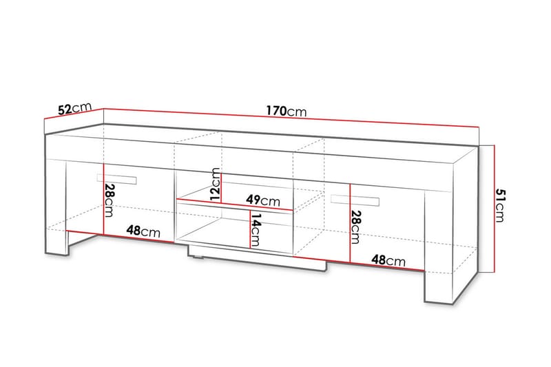 Cezar Golvstående TV-bänk 170 cm med Förvaring i Ek - Beige - Möbler - Vardagsrum - Tv-möbler & mediamöbler - Tv-bänkar