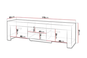 Cezar TV-bänk 170x52x51 cm Ek - Möbler - Vardagsrum - Tv-möbler & mediamöbler - Tv-bänkar