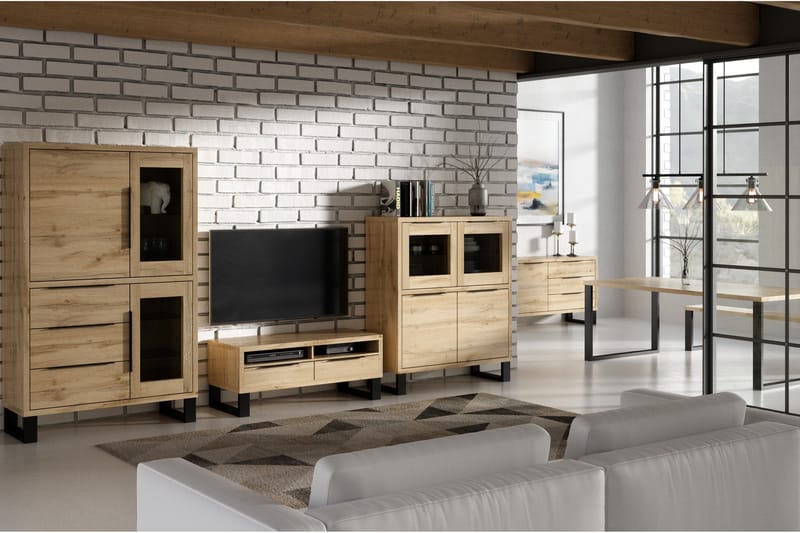 CHARENA TV-bänk 124 cm Trä - Trä - Möbler - Vardagsrum - Tv-möbler & mediamöbler - Tv-bänkar