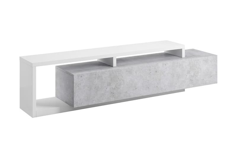 CHRITINIA TV-bänk 219 cm Vit/Trä - Vit/Trä - Möbler - Vardagsrum - Tv-möbler & mediamöbler - Tv-bänkar