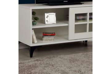 Comfortale Golvstående TV Bänk 100 cm med Förvaring i Målat Trä - Vit - Möbler - Vardagsrum - Tv-möbler & mediamöbler - Tv-bänkar