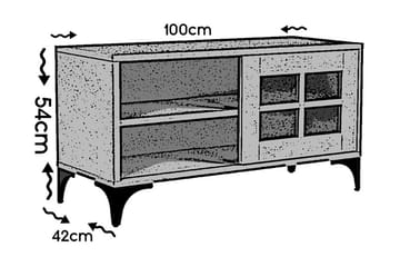 Comfortale Golvstående TV Bänk 100 cm med Förvaring i Målat Trä - Vit - Möbler - Vardagsrum - Tv-möbler & mediamöbler - Tv-bänkar