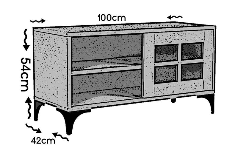 Comfortale Golvstående TV Bänk 100 cm med Förvaring i Målat Trä - Vit - Möbler - Vardagsrum - Tv-möbler & mediamöbler - Tv-bänkar