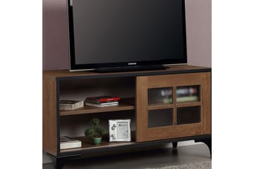 Comfortale Golvstående Tv Bänk 100 cm med Förvaring i Mörkt Trä - Brun - Möbler - Vardagsrum - Tv-möbler & mediamöbler - Tv-bänkar