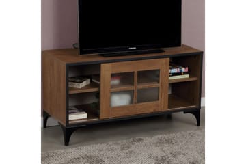 Comfortale Golvstående Tv Bänk 100 cm med Förvaring i Mörkt Trä - Brun - Möbler - Vardagsrum - Tv-möbler & mediamöbler - Tv-bänkar