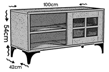 Comfortale Golvstående Tv Bänk 100 cm med Förvaring i Mörkt Trä - Brun - Möbler - Vardagsrum - Tv-möbler & mediamöbler - Tv-bänkar