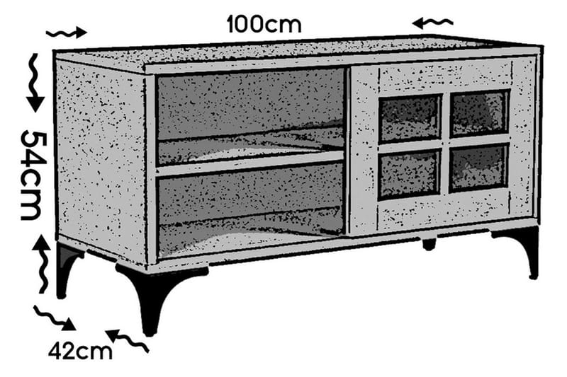 Comfortale Golvstående Tv Bänk 100 cm med Förvaring i Mörkt Trä - Brun - Möbler - Vardagsrum - Tv-möbler & mediamöbler - Tv-bänkar
