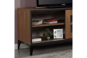 Comfortale Golvstående Tv Bänk 100 cm med Förvaring i Mörkt Trä - Brun - Möbler - Vardagsrum - Tv-möbler & mediamöbler - Tv-bänkar