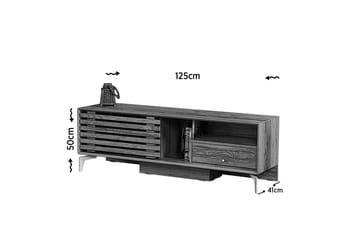 Comfortale Golvstående TV Bänk 125 cm med Förvaring i Ljust Trä - Brun - Möbler - Vardagsrum - Tv-möbler & mediamöbler - Tv-bänkar