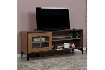 Comfortale Golvstående TV Bänk 125 cm med Förvaring i Mörkt Trä - Brun - Möbler - Vardagsrum - Tv-möbler & mediamöbler - Tv-bänkar