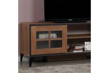 Comfortale Golvstående TV Bänk 125 cm med Förvaring i Mörkt Trä - Brun - Möbler - Vardagsrum - Tv-möbler & mediamöbler - Tv-bänkar