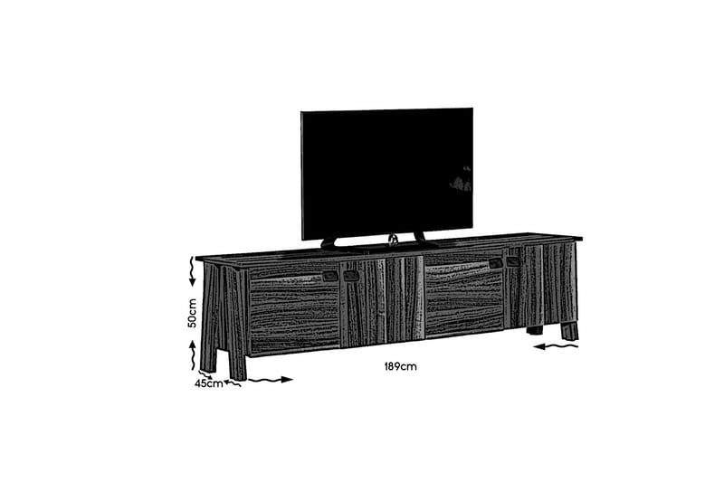 Comfortale Golvstående TV Bänk 189 cm med Förvaring i Mörkt Trä - Brun - Möbler - Vardagsrum - Tv-möbler & mediamöbler - Tv-bänkar