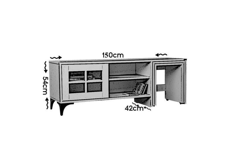Comfortale Golvstående Tv Bänk med Hjul 150 cm med Förvaring i Målat Trä - Vit - Möbler - Vardagsrum - Tv-möbler & mediamöbler - Tv-bänkar