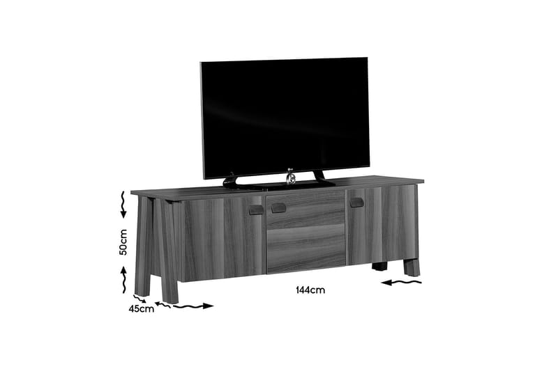 Comfortale Tv Bänk 144 cm med Förvaring i Mörkt Trä - Brun - Möbler - Vardagsrum - Tv-möbler & mediamöbler - Tv-bänkar