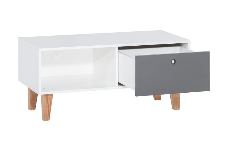 CONCEPT TV-bänk Vit/Natur - Vit/Mörkgrå/Trä/natur - Möbler - Vardagsrum - Tv-möbler & mediamöbler - Tv-bänkar