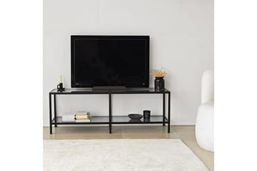 Condurso Golvstående Tv-bänk 130 cm i Metall och Glas - Rökgrå - Möbler - Vardagsrum - Tv-möbler & mediamöbler - Tv-bänkar