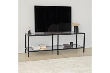 Condurso Golvstående Tv-bänk 130 cm i Metall och Glas - Rökgrå - Möbler - Vardagsrum - Tv-möbler & mediamöbler - Tv-bänkar