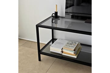 Condurso Golvstående Tv-bänk 130 cm i Metall och Glas - Rökgrå - Möbler - Vardagsrum - Tv-möbler & mediamöbler - Tv-bänkar