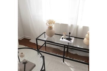 Condurso Golvstående Tv-bänk 130 cm med Förvaring i Glas och Metall - Svart - Möbler - Vardagsrum - Tv-möbler & mediamöbler - Tv-bänkar