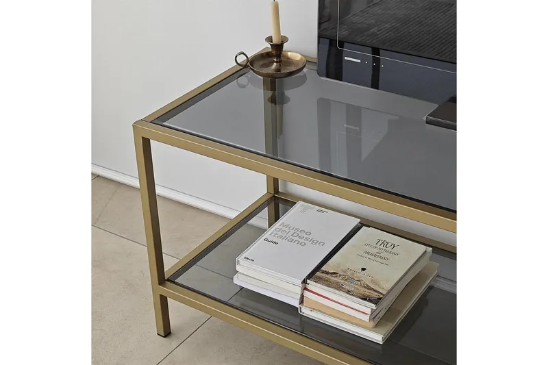 Condurso Tv-bänk 130 cm - Guld - Möbler - Vardagsrum - Tv-möbler & mediamöbler - Tv-bänkar