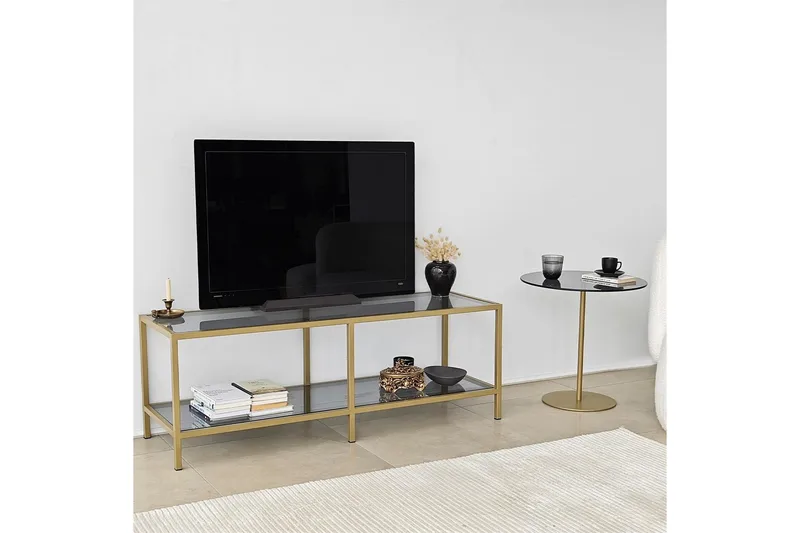 Condurso Tv-bänk 130 cm - Guld - Möbler - Vardagsrum - Tv-möbler & mediamöbler - Tv-bänkar