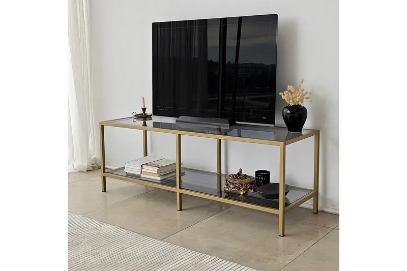 Condurso Tv-bänk 130 cm - Guld - Möbler - Vardagsrum - Tv-möbler & mediamöbler - Tv-bänkar