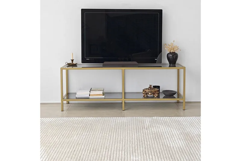 Condurso Tv-bänk 130 cm - Guld - Möbler - Vardagsrum - Tv-möbler & mediamöbler - Tv-bänkar