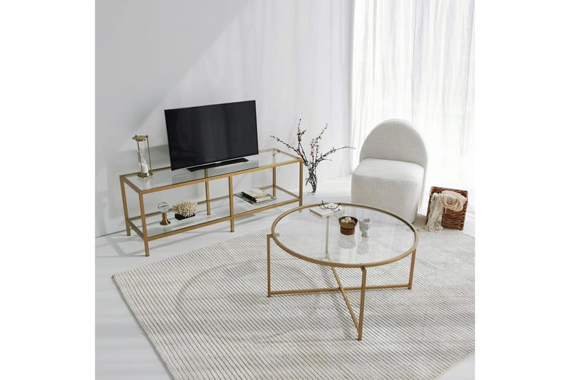Condurso Tv-bänk 130 cm - Guld - Möbler - Vardagsrum - Tv-möbler & mediamöbler - Tv-bänkar