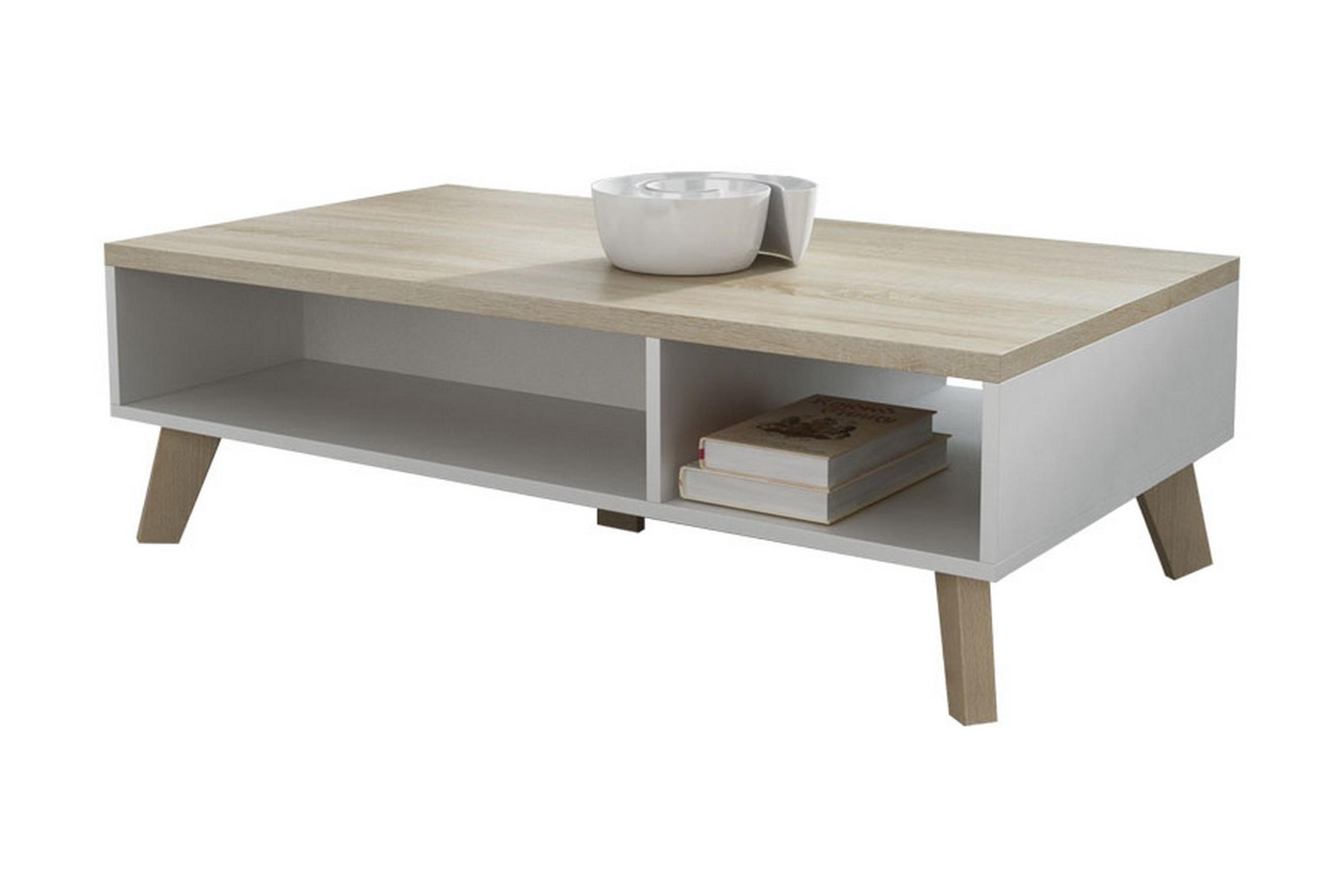 coplin tv-bänk 110 vit/ek - vit/ek