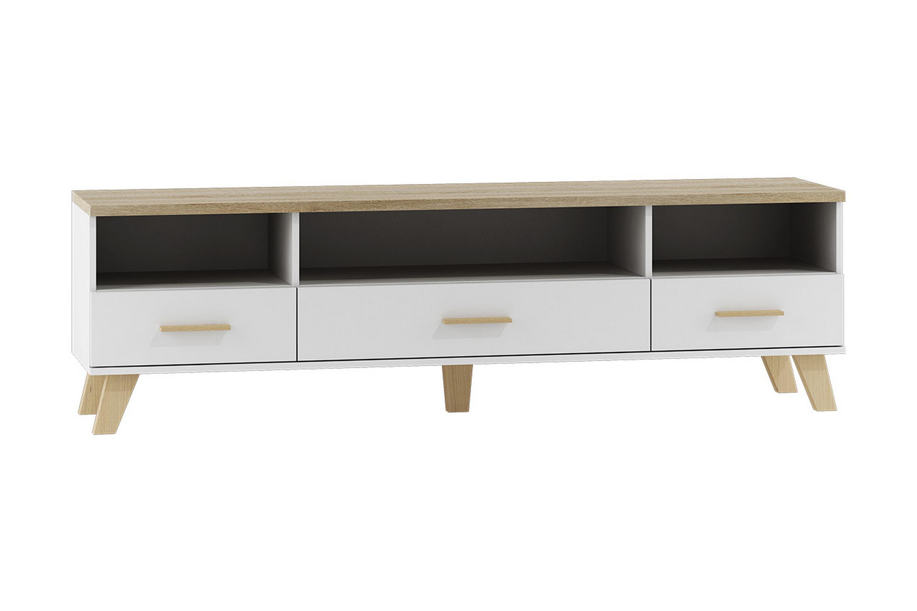 coplin tv-bänk 180 vit/ek - vit/ek