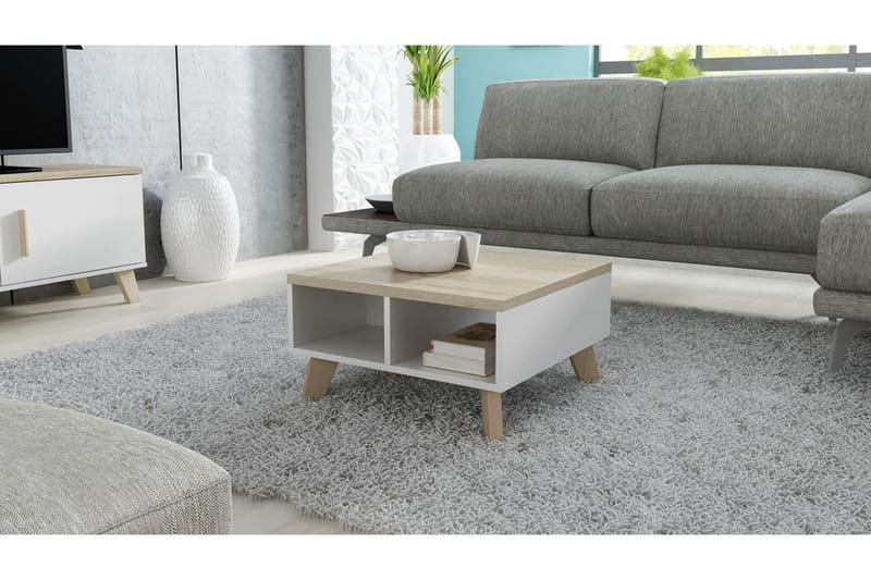 COPLIN TV-bänk 60 cm Vit/Ek - Vit/Ek - Möbler - Vardagsrum - Tv-möbler & mediamöbler - Tv-bänkar