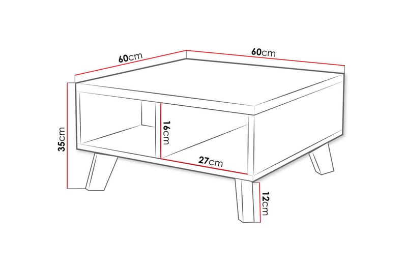COPLIN TV-bänk 60 cm Vit/Ek - Vit/Ek - Möbler - Vardagsrum - Tv-möbler & mediamöbler - Tv-bänkar