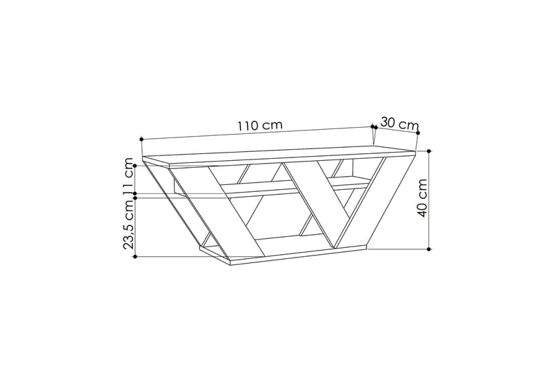 CORALEE Tv-Bänk 110 cm Mörkgrå - Mörkgrå - Tv-bänkar