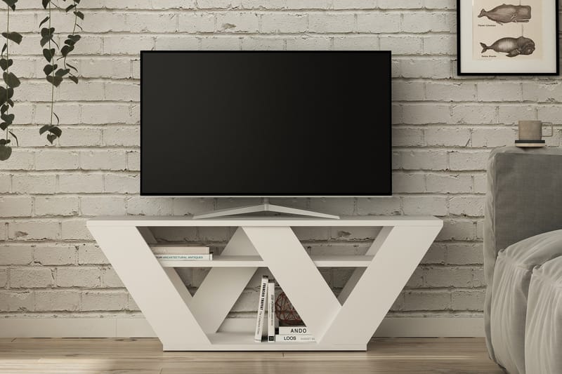 CORALEE Tv-Bänk 110 cm Vit - Vit - Möbler - Vardagsrum - Tv-möbler & mediamöbler - Tv-bänkar