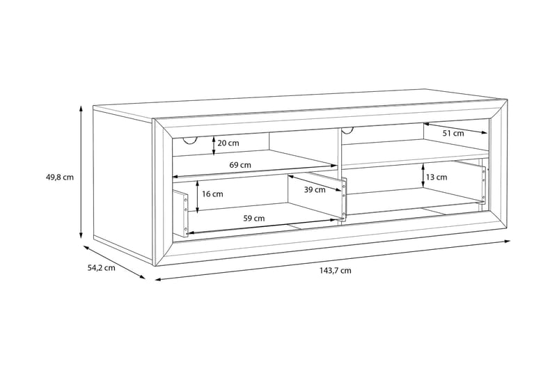 Corlius Tv-bänk 144 cm - Beige/Brun - Möbler - Vardagsrum - Tv-möbler & mediamöbler - Tv-bänkar